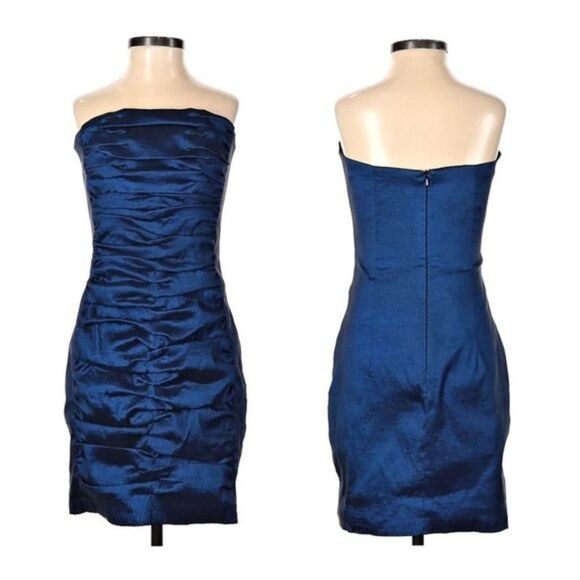 Vintage 1990s y2k Jessica McClintock Mini Dress Strapless Formal Jrs Homecoming - Picture 2 of 6